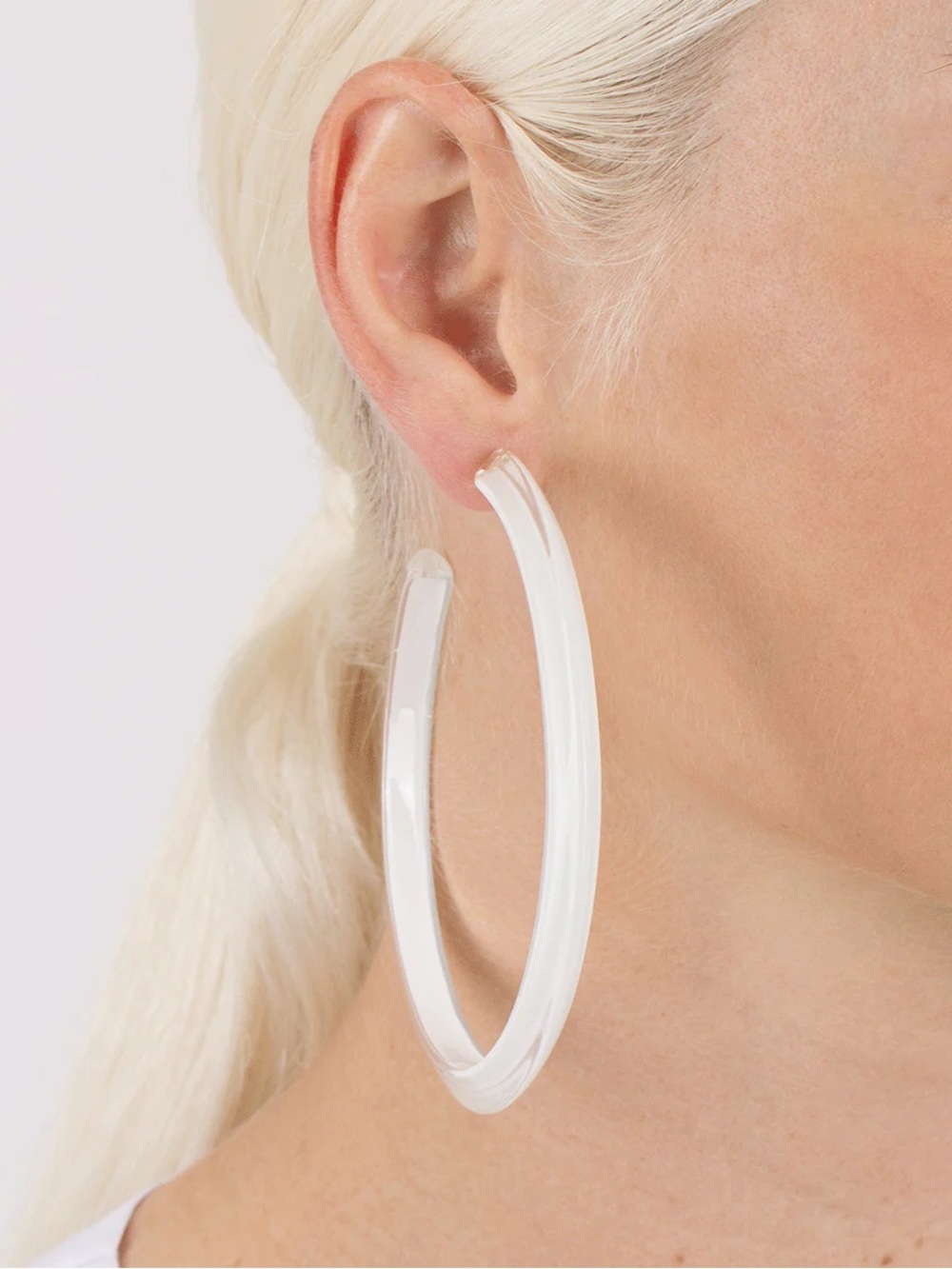 Alison Lou Large White Jelly Hoops